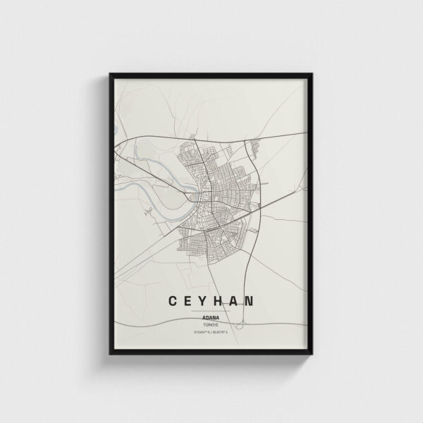 Adana Ceyhan İlçe Haritası Posteri