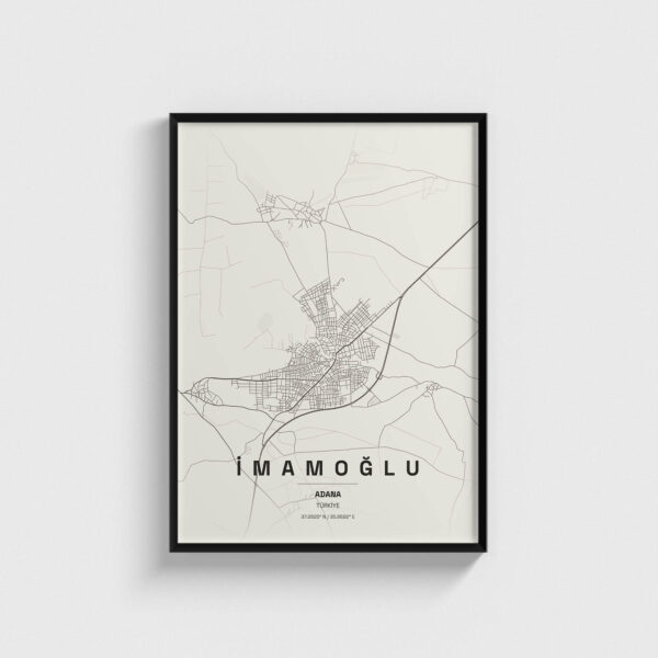 Adana İmamoğlu İlçe Haritası Posteri