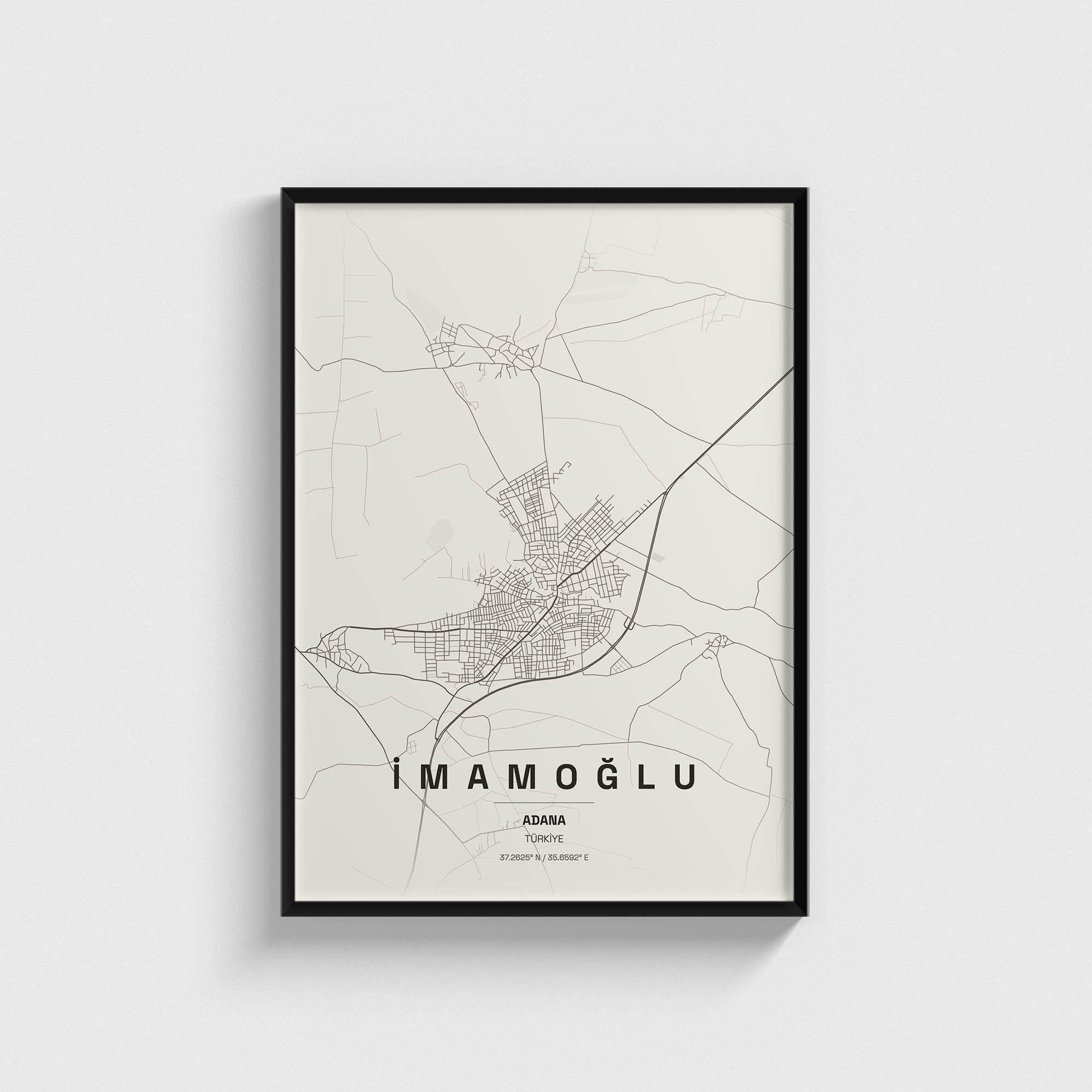Adana İmamoğlu İlçe Haritası Posteri