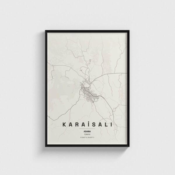 Adana Karaisalı İlçe Haritası Posteri