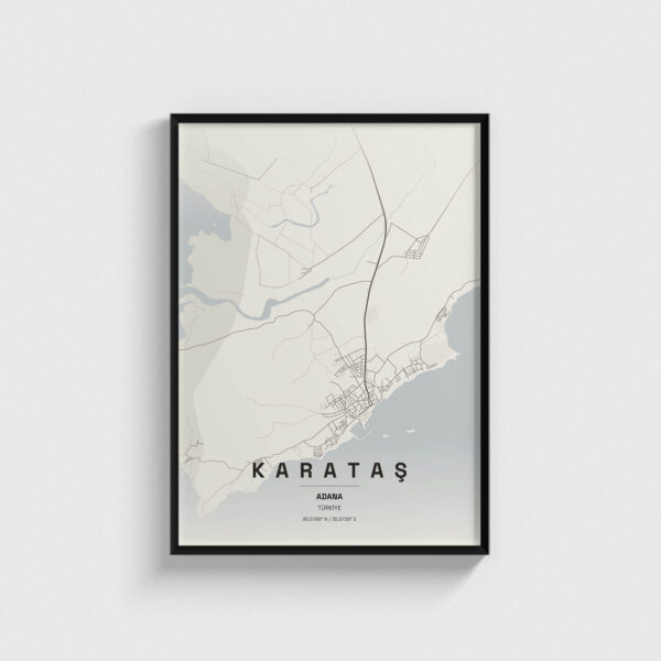 Adana Karataş İlçe Haritası Posteri