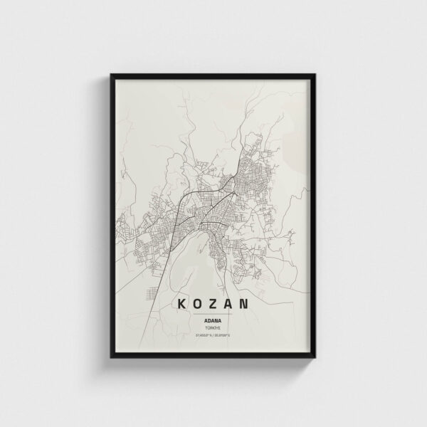 Adana Kozan İlçe Haritası Posteri