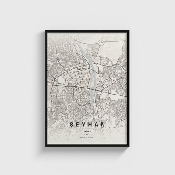 Adana Seyhan İlçe Haritası Posteri
