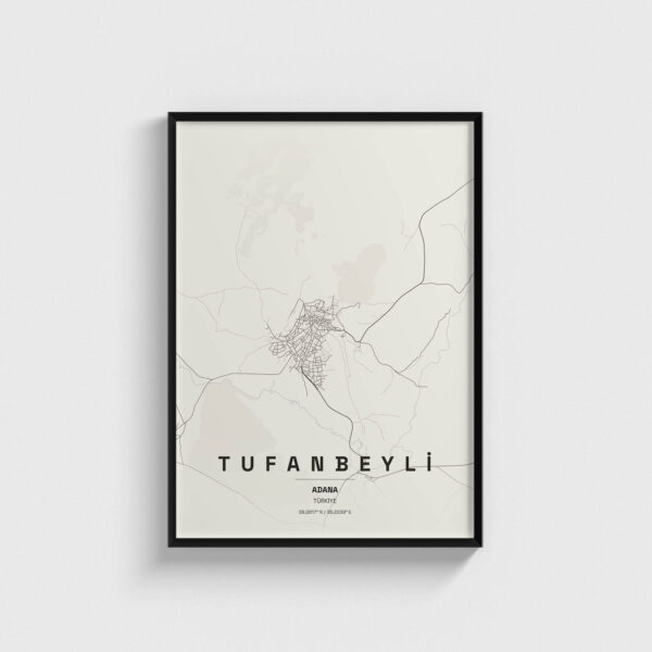 Adana Tufanbeyli İlçe Haritası Posteri