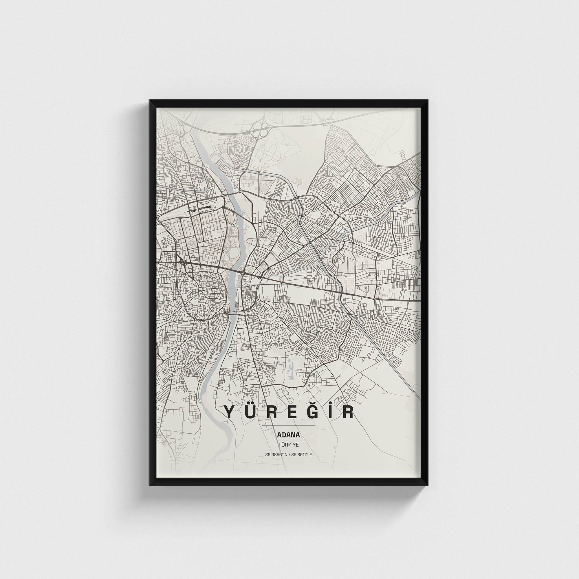 Adana Yüreğir İlçe Haritası Posteri