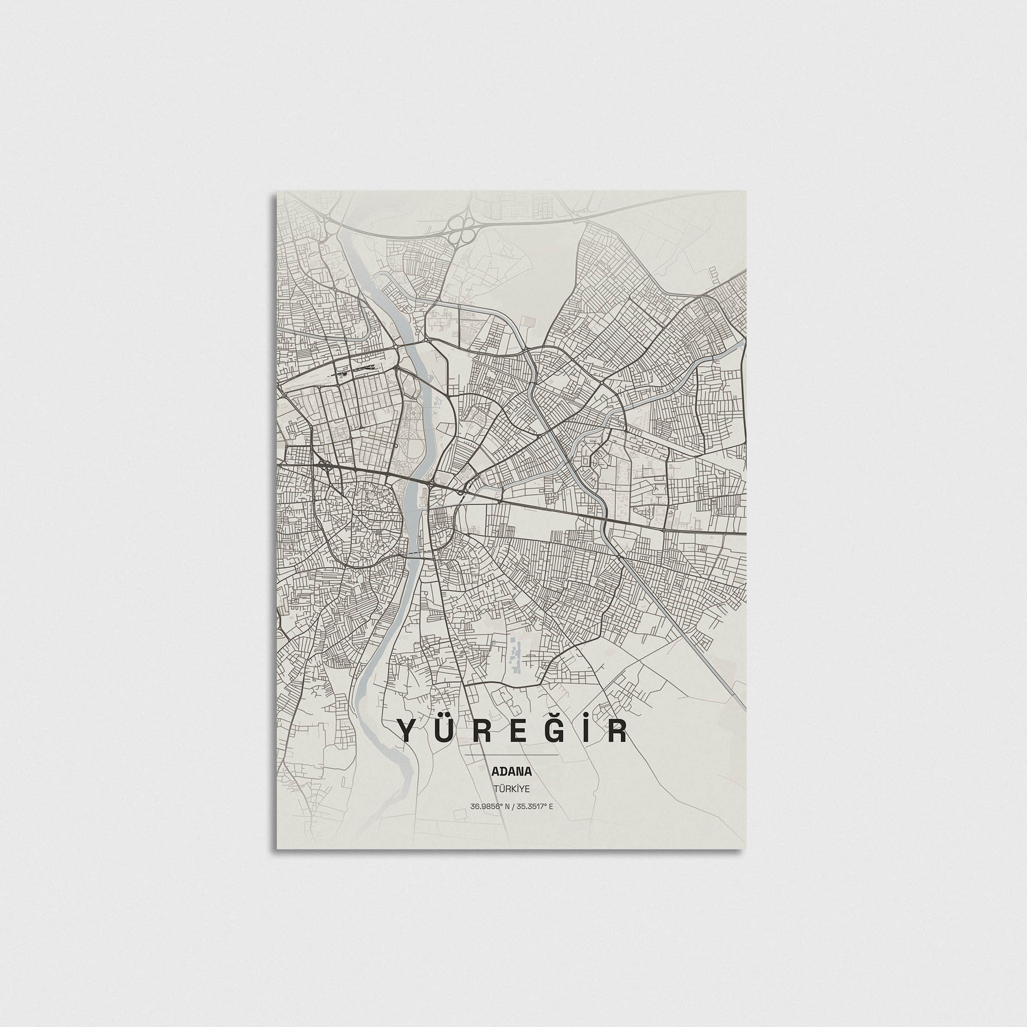 Adana Yüreğir İlçe Haritası Posteri - Görsel 3