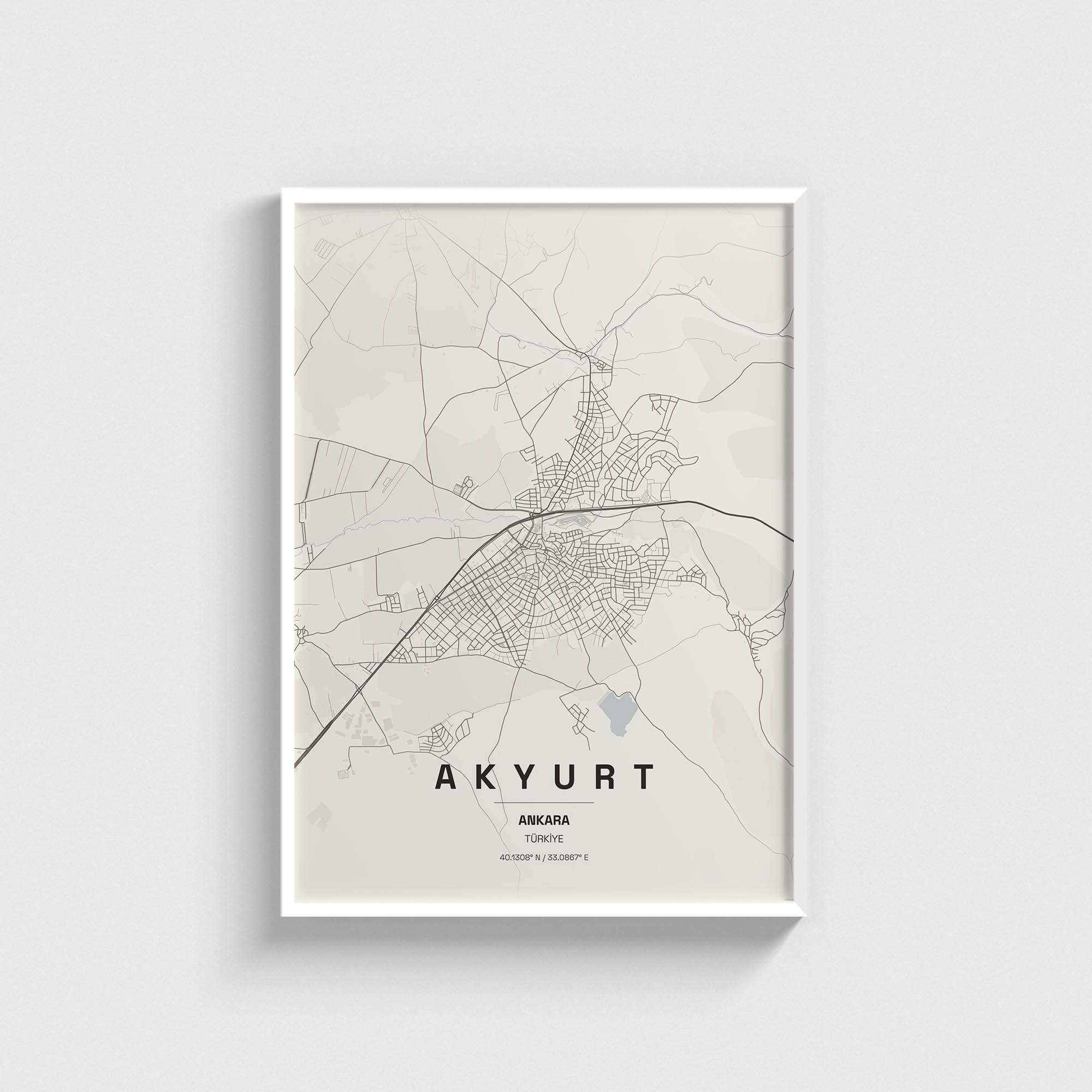 Ankara Akyurt İlçe Haritası Posteri - Görsel 2