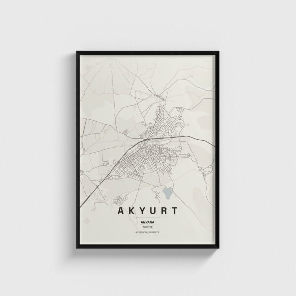 Ankara Akyurt İlçe Haritası Posteri