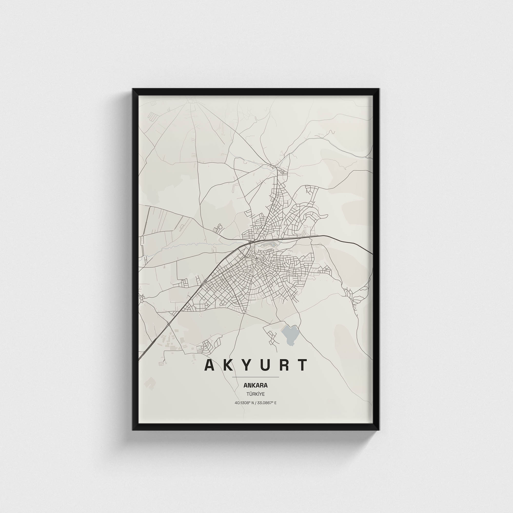 Ankara Akyurt İlçe Haritası Posteri