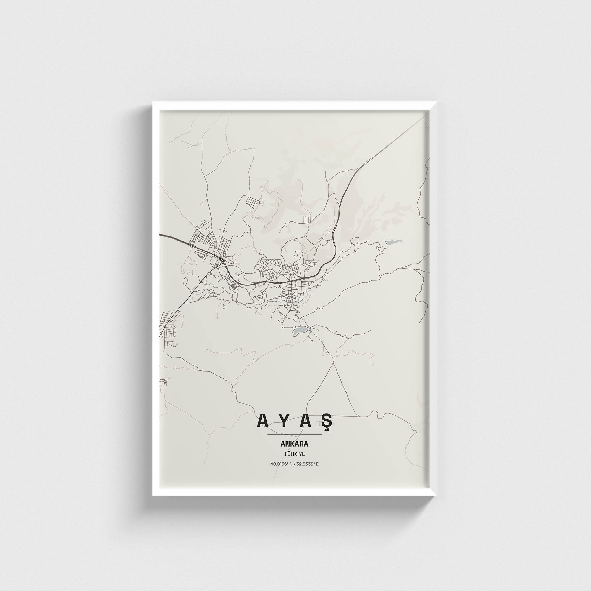 Ankara Ayaş İlçe Haritası Posteri - Görsel 2