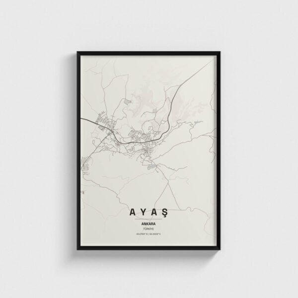 Ankara Ayaş İlçe Haritası Posteri