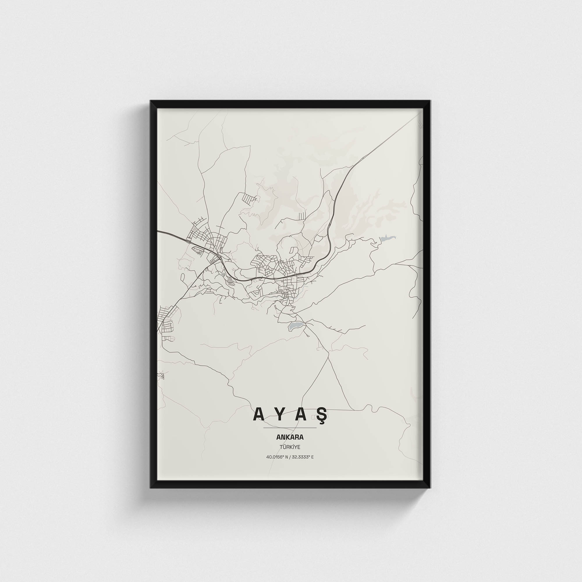 Ankara Ayaş İlçe Haritası Posteri