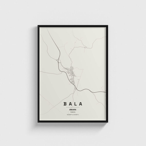 Ankara Bala İlçe Haritası Posteri