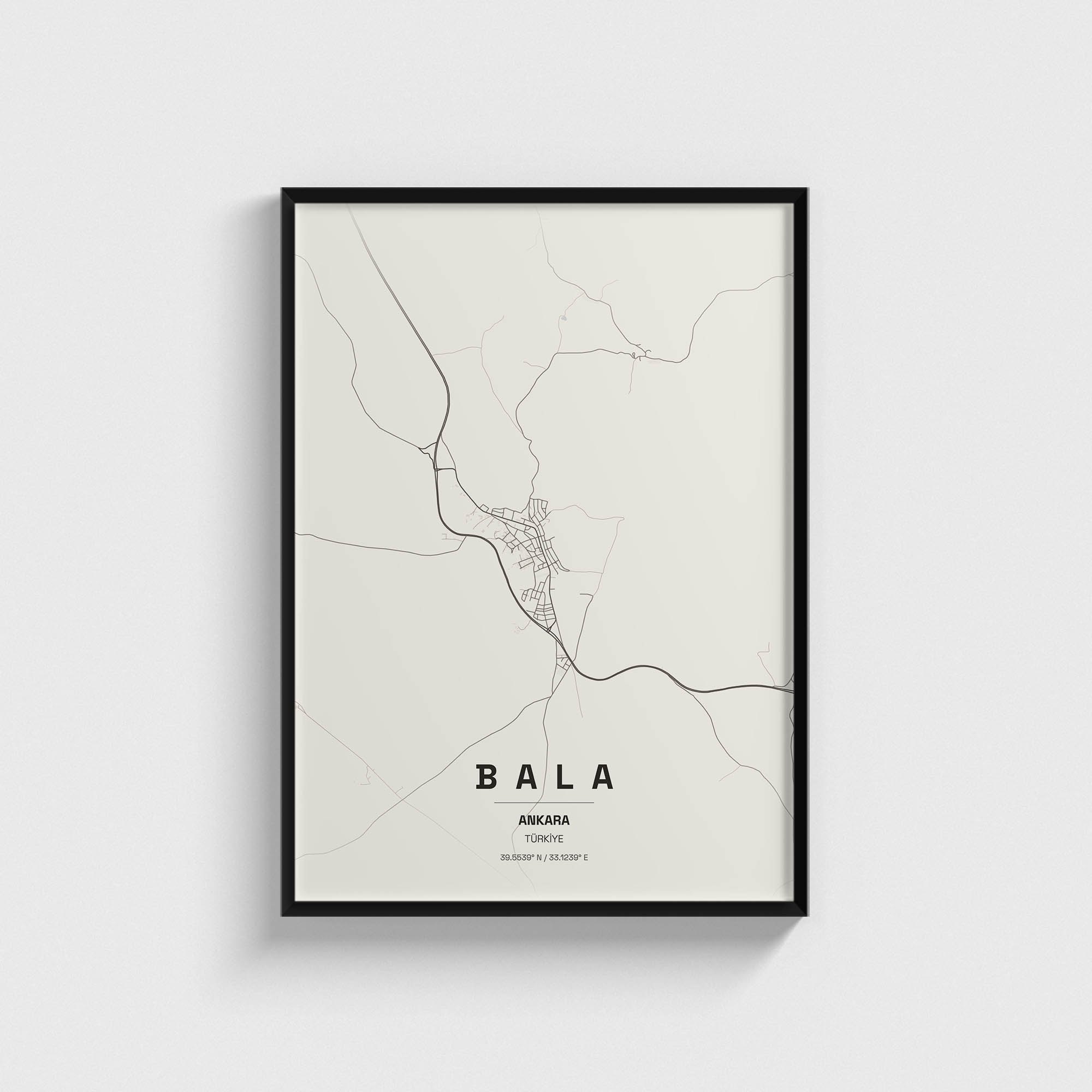 Ankara Bala İlçe Haritası Posteri