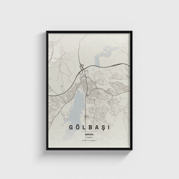 Ankara Gölbaşı İlçe Haritası Posteri