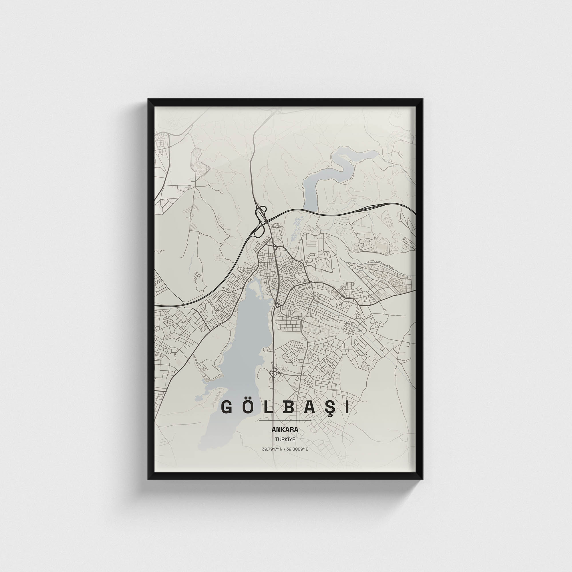 Ankara Gölbaşı İlçe Haritası Posteri
