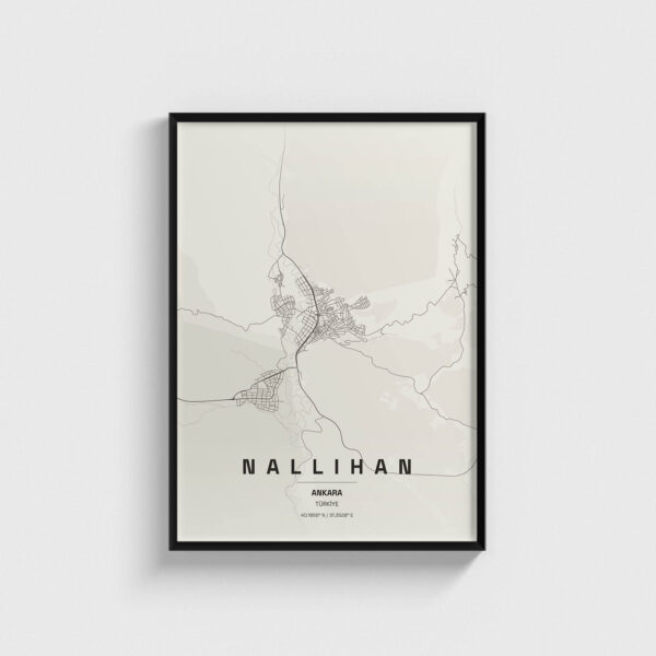 Ankara Nallıhan İlçe Haritası Posteri