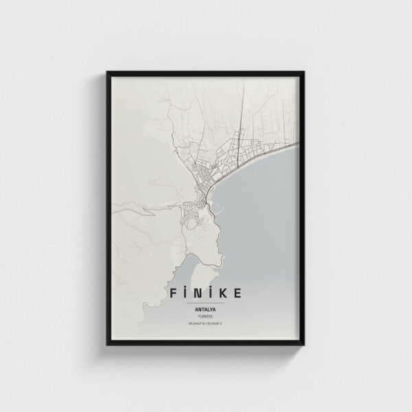 Antalya Finike İlçe Haritası Posteri