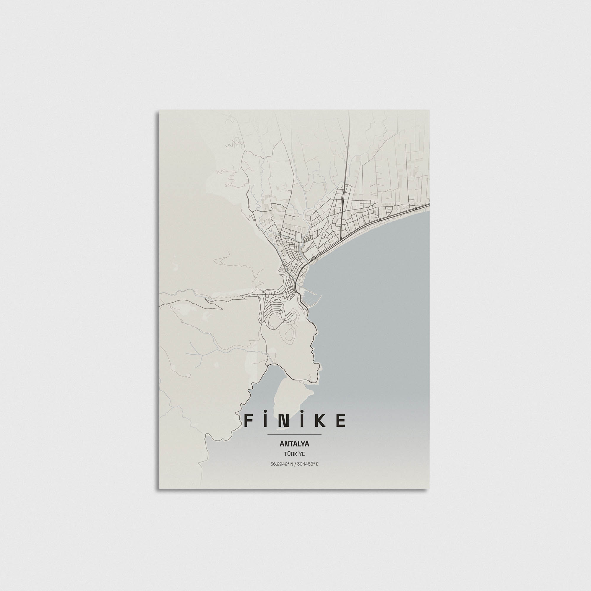Antalya Finike İlçe Haritası Posteri - Görsel 3