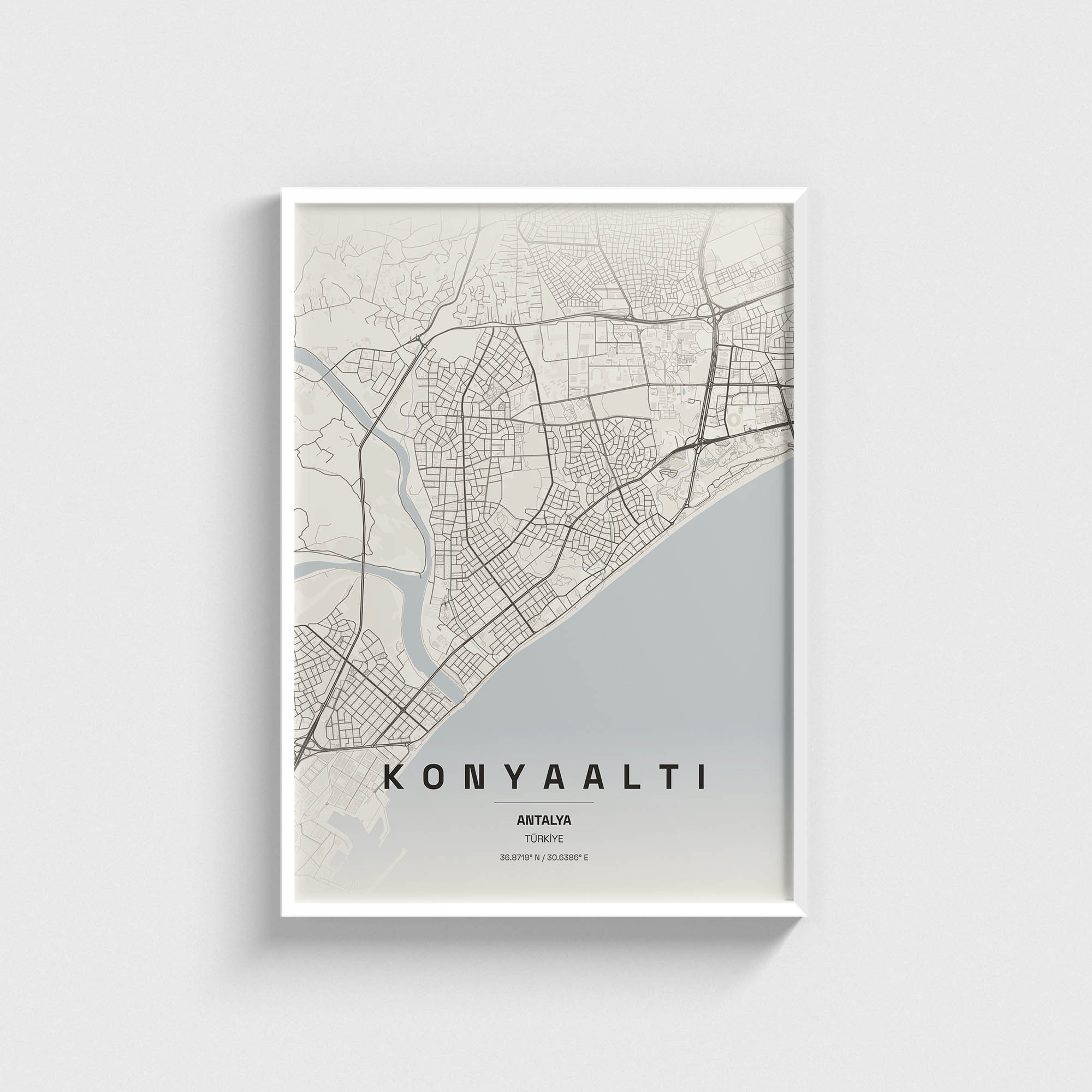 Antalya Konyaaltı İlçe Haritası Posteri - Görsel 2