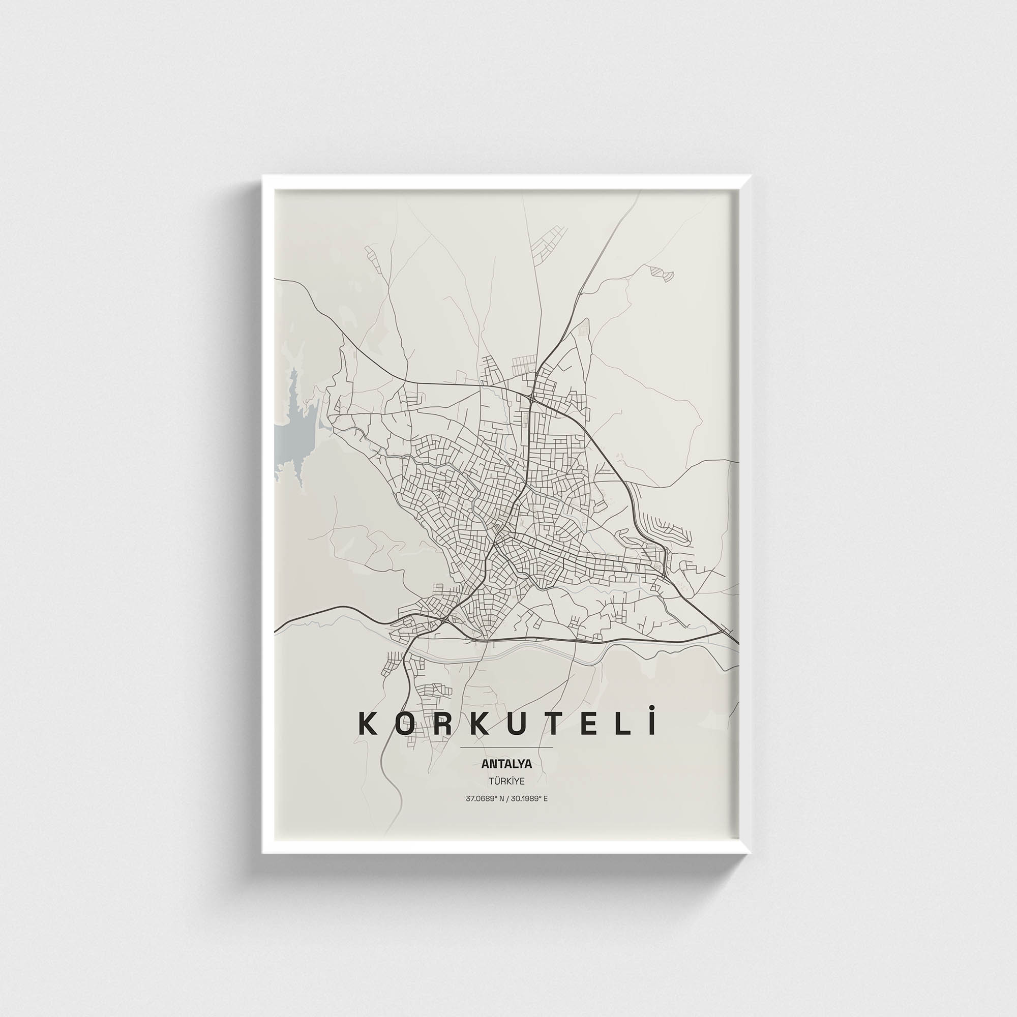 Antalya Korkuteli İlçe Haritası Posteri - Görsel 2