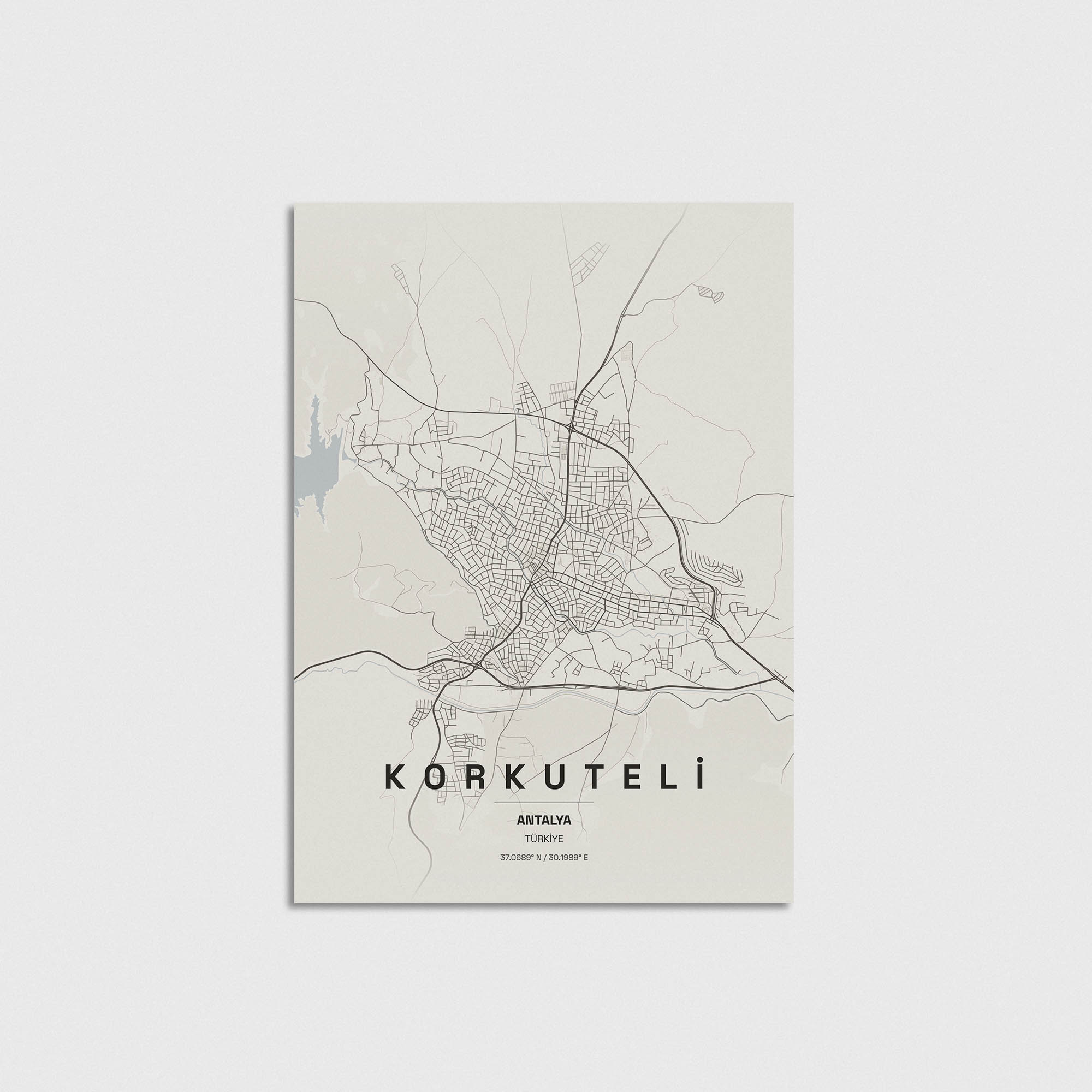 Antalya Korkuteli İlçe Haritası Posteri - Görsel 3