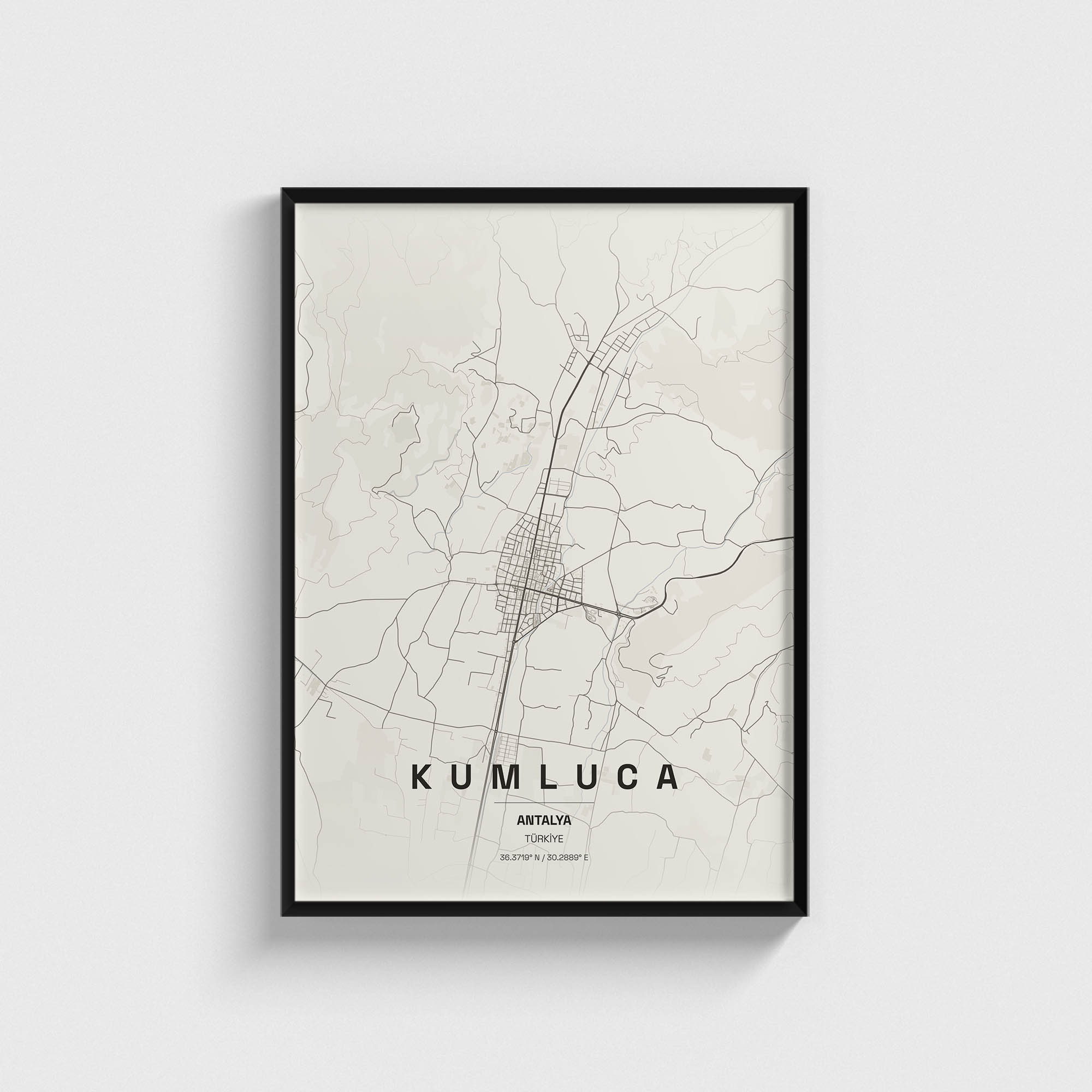 Antalya Kumluca İlçe Haritası Posteri