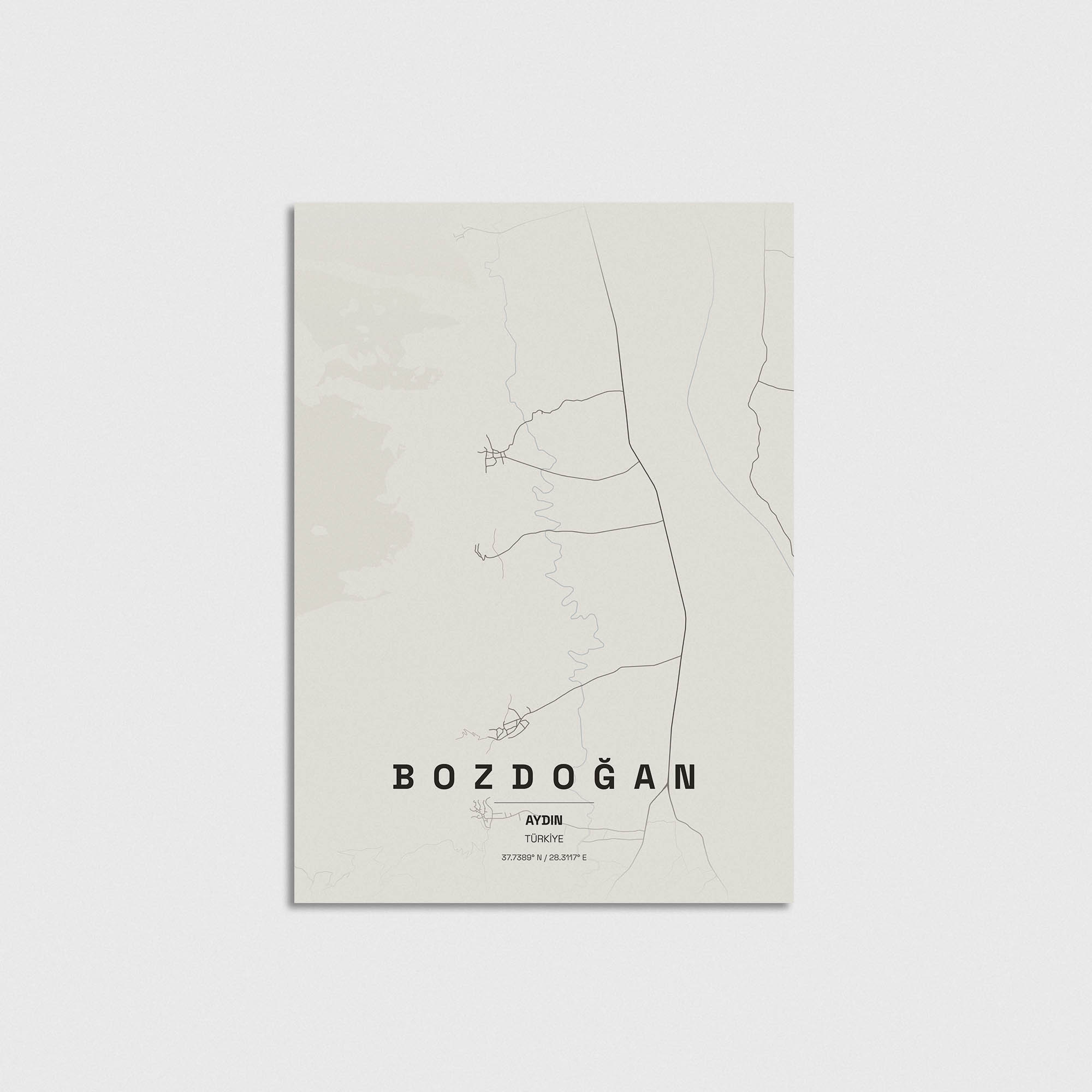 Aydın Bozdoğan İlçe Haritası Posteri - Görsel 3