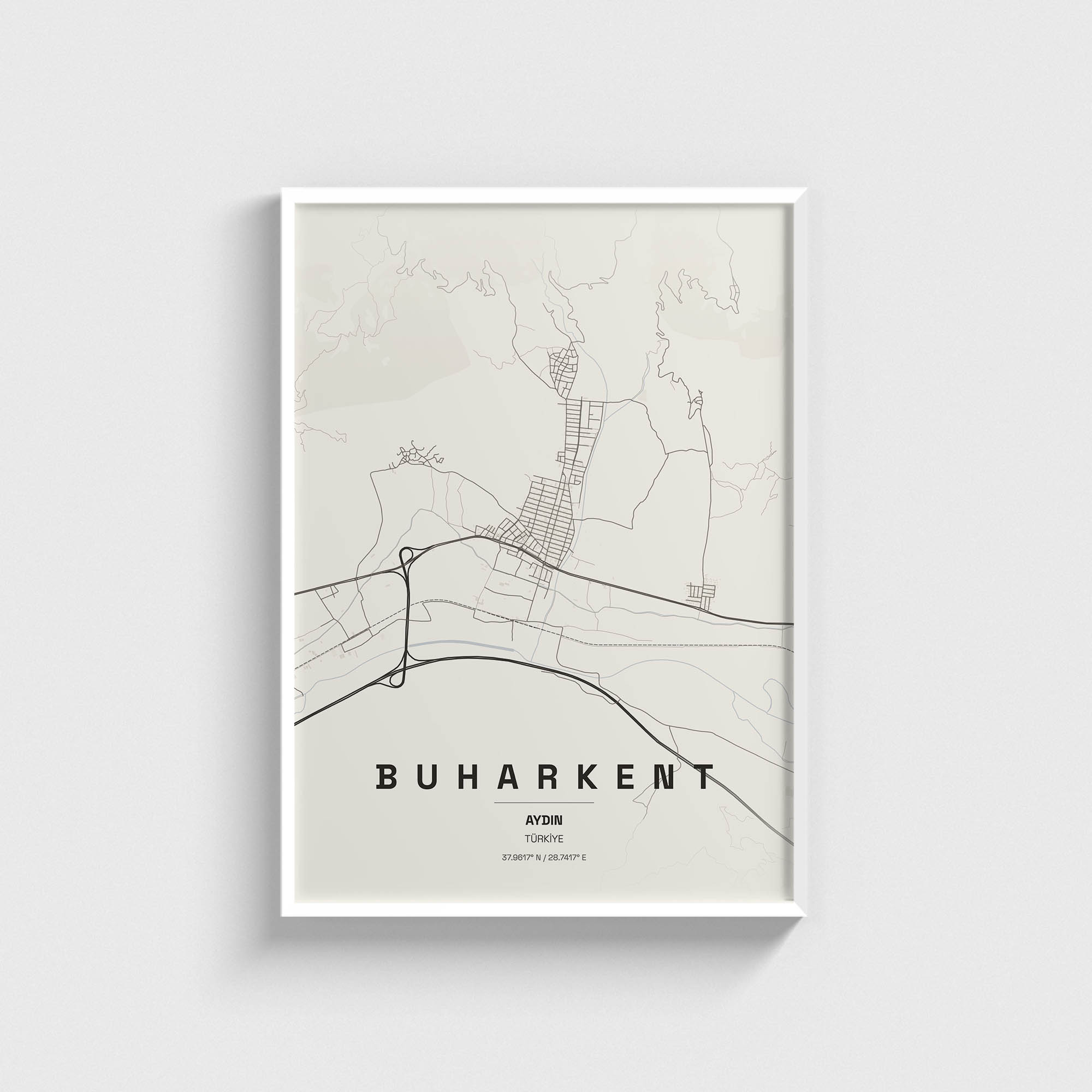 Aydın Buharkent İlçe Haritası Posteri - Görsel 2