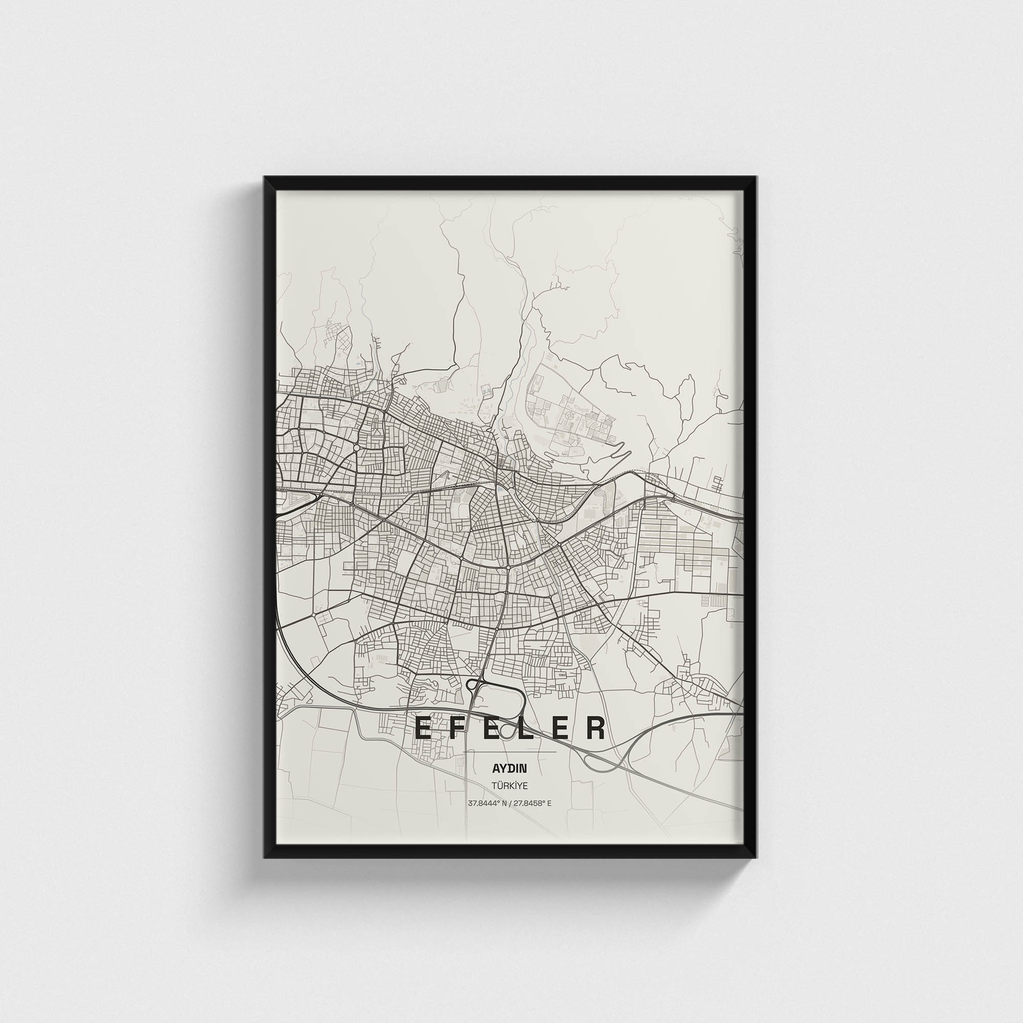 Aydın Efeler İlçe Haritası Posteri
