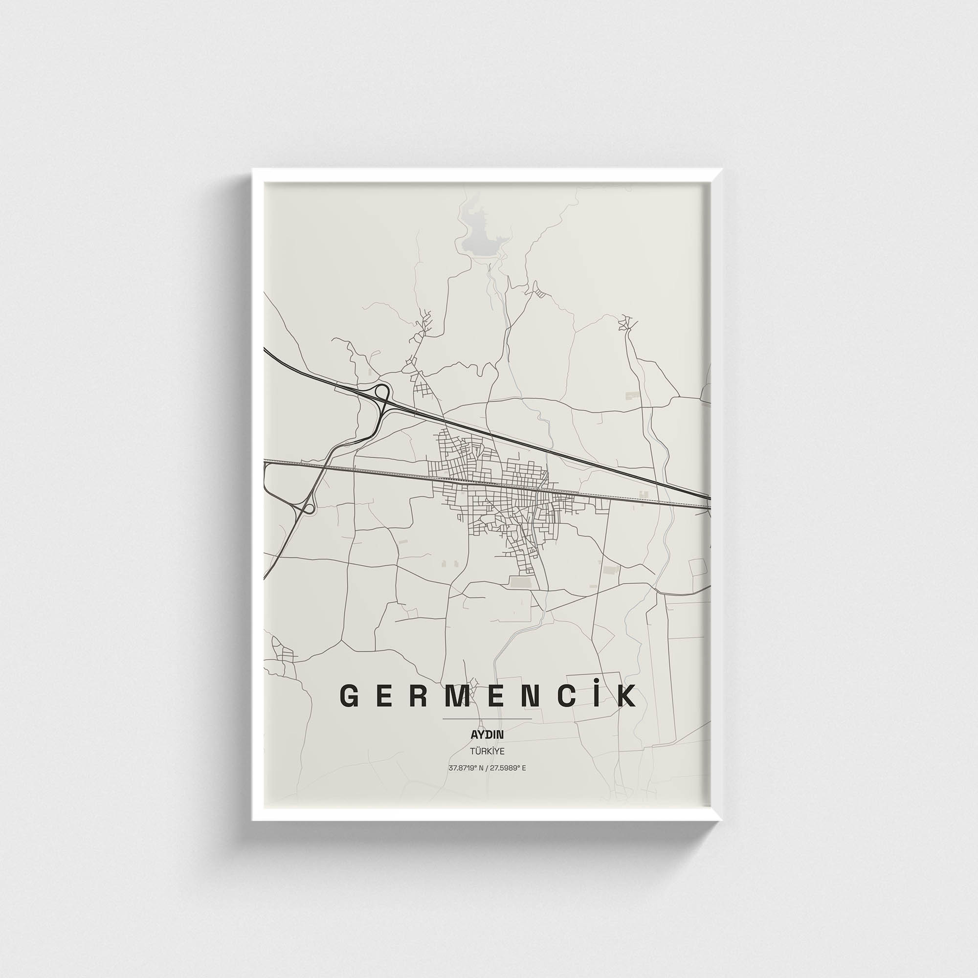 Aydın Germencik İlçe Haritası Posteri - Görsel 2