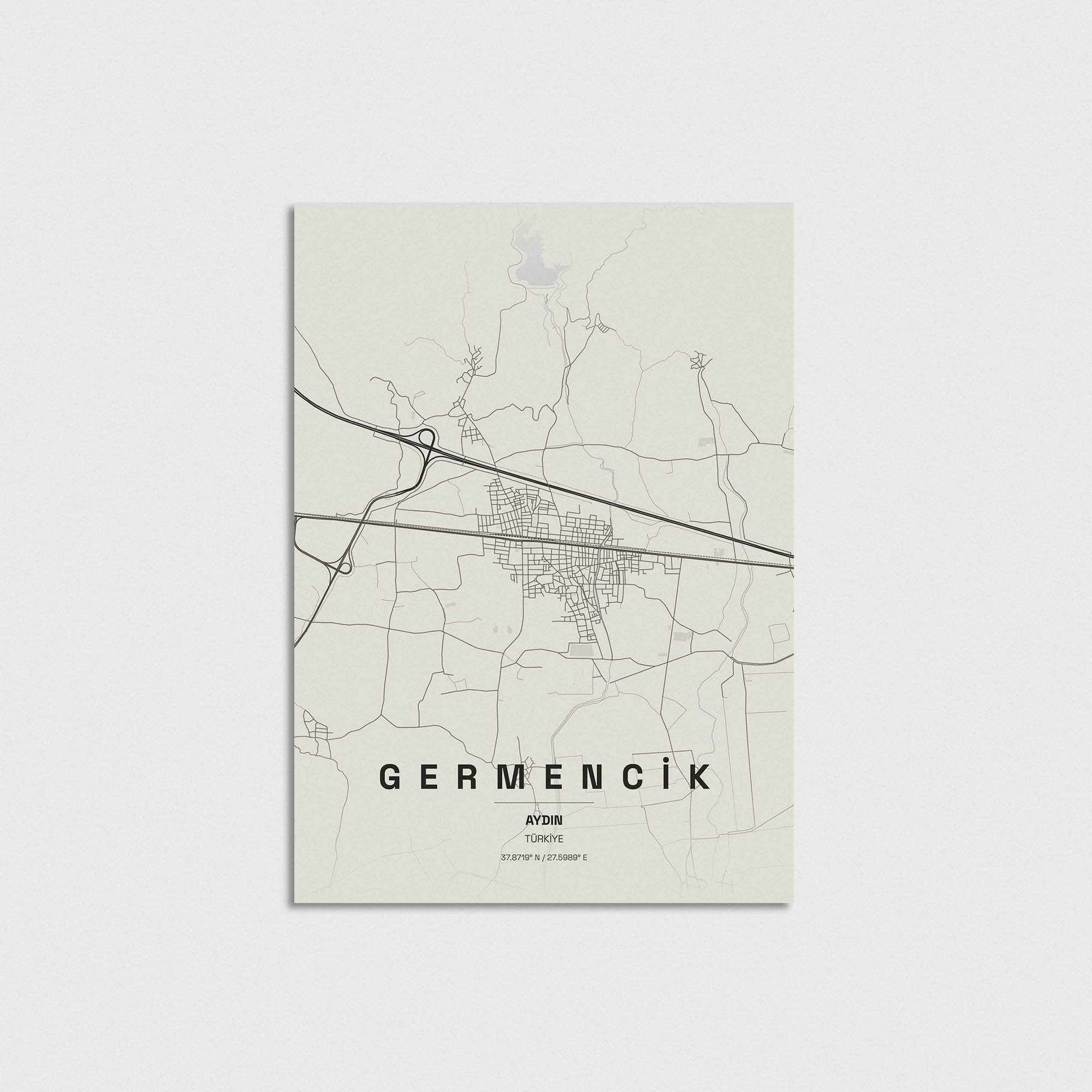 Aydın Germencik İlçe Haritası Posteri - Görsel 3