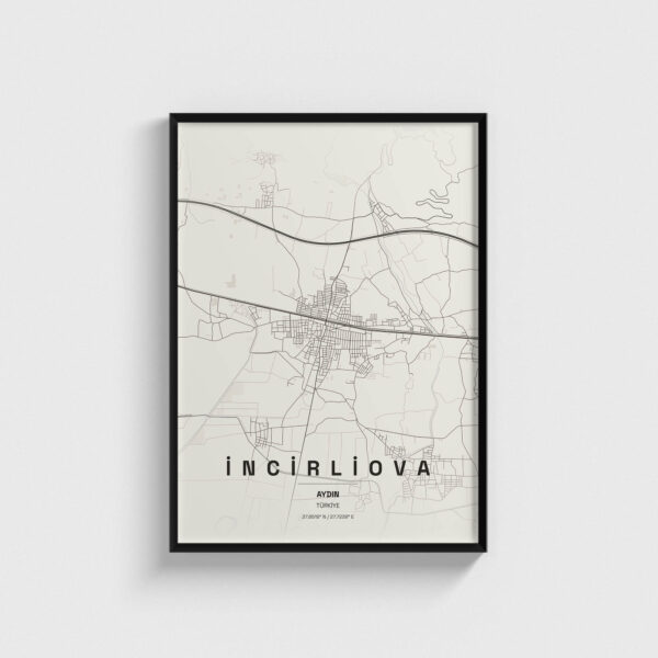 Aydın İncirliova İlçe Haritası Posteri