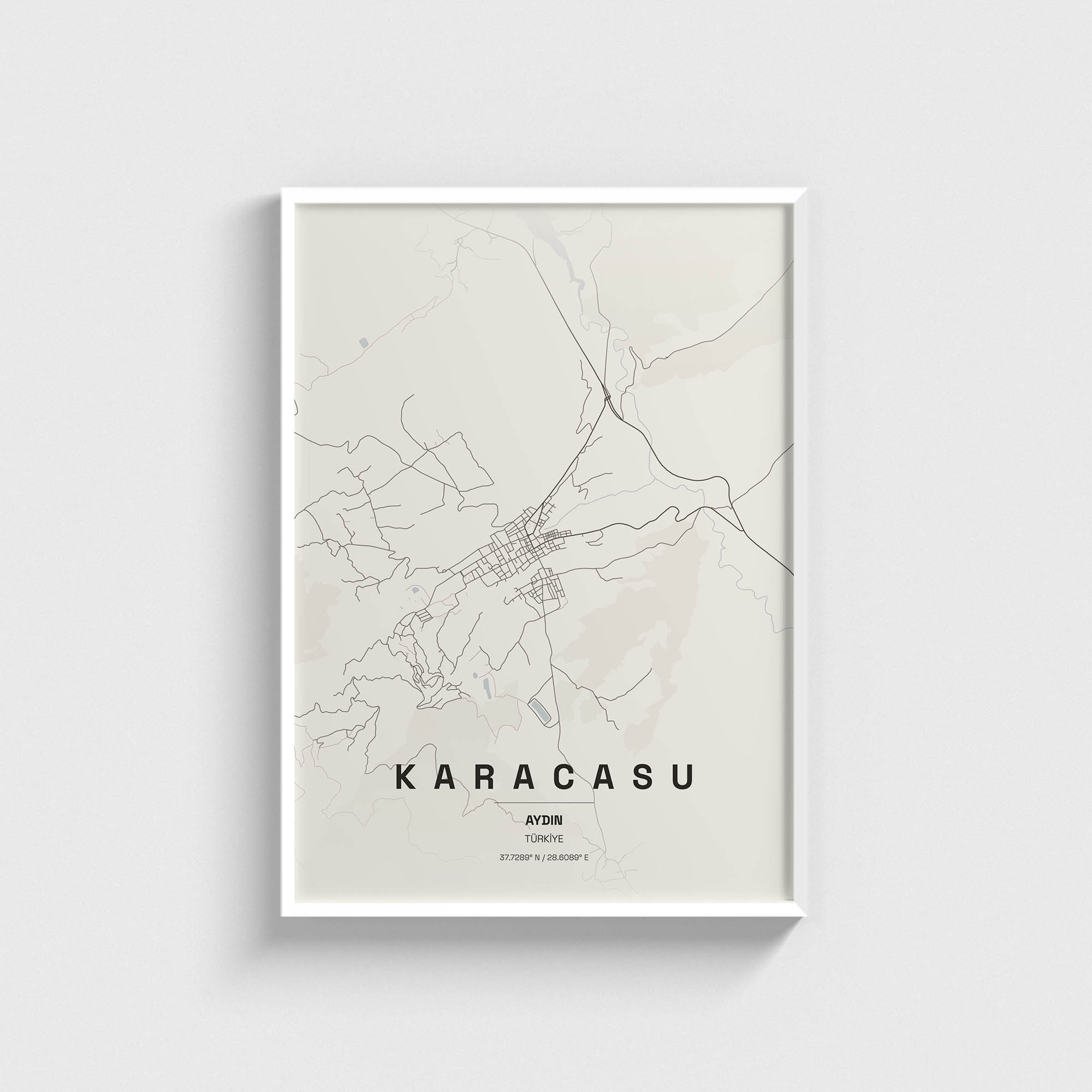 Aydın Karacasu İlçe Haritası Posteri - Görsel 2