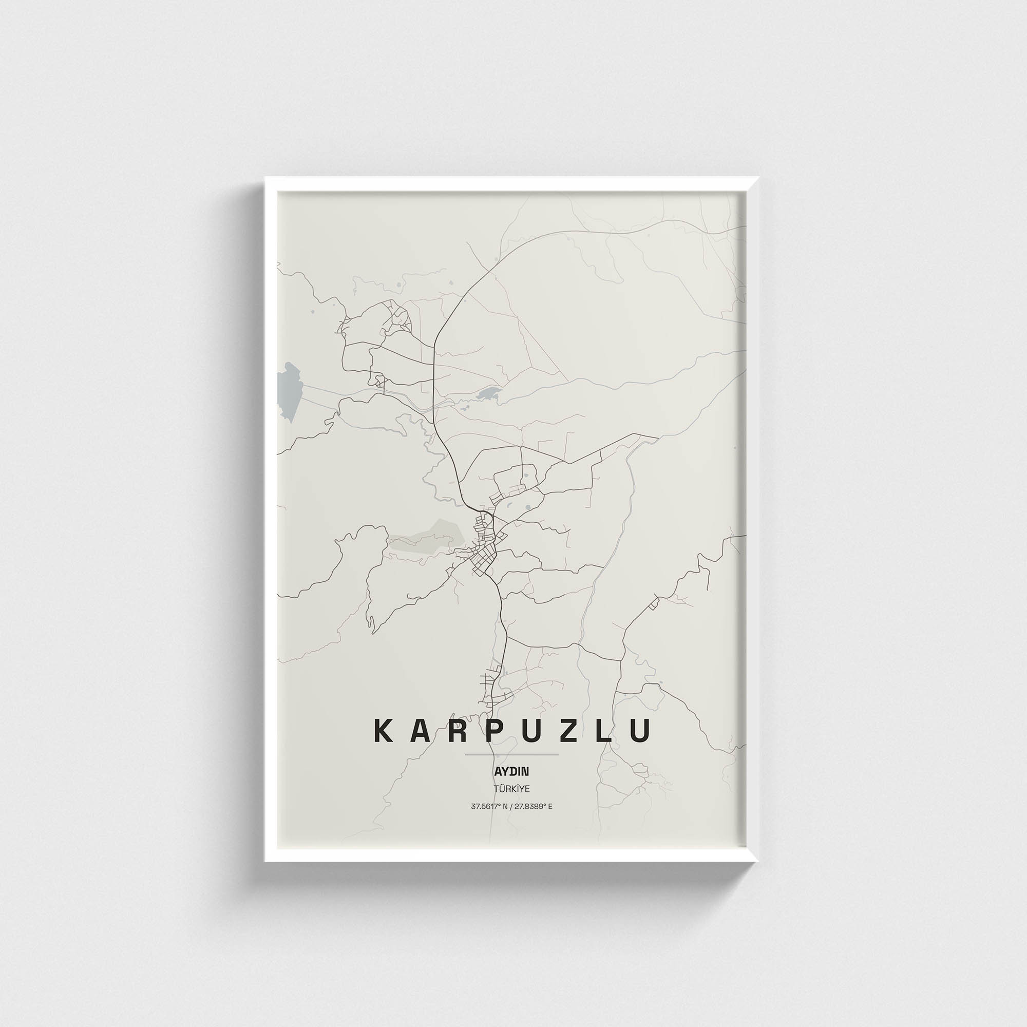 Aydın Karpuzlu İlçe Haritası Posteri - Görsel 2