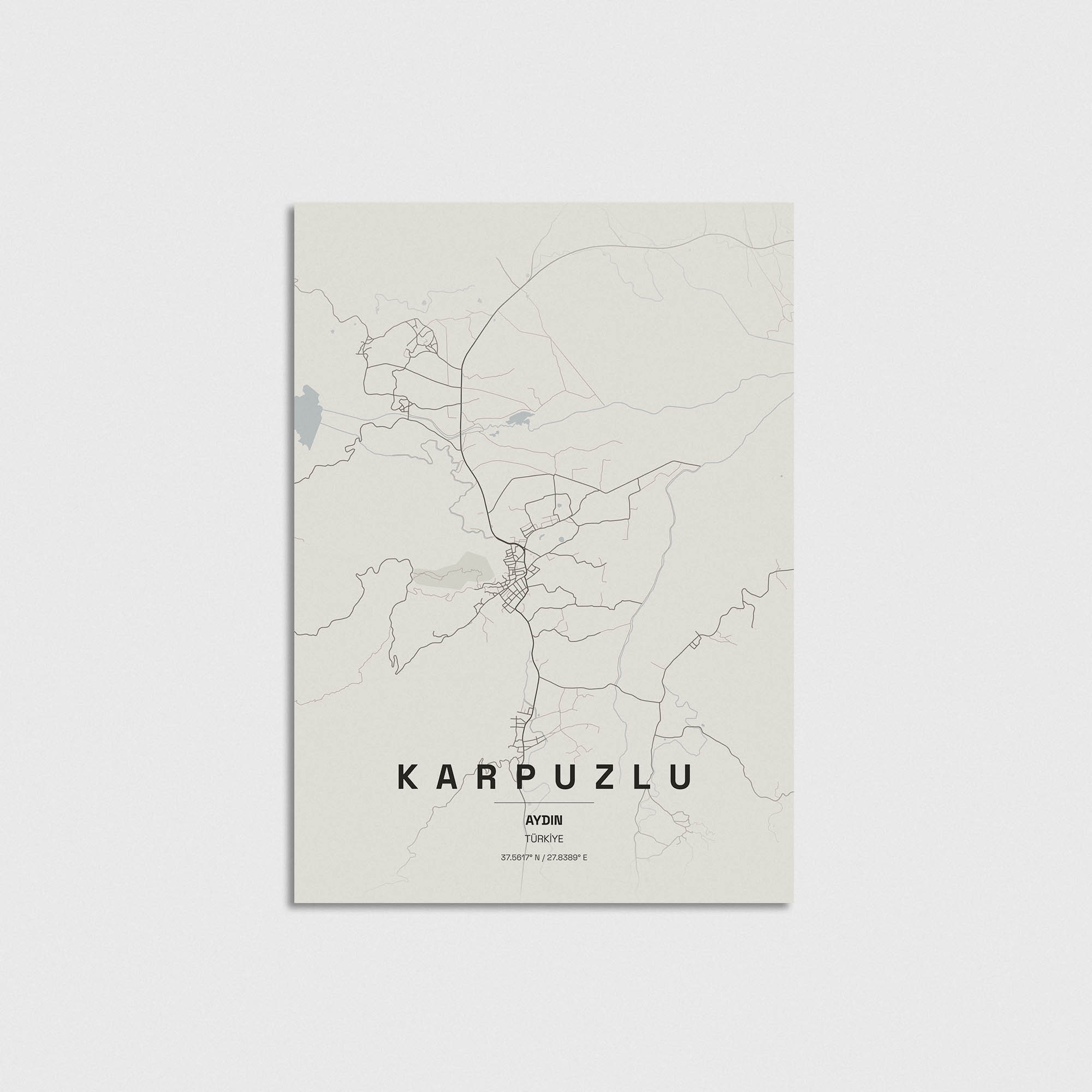 Aydın Karpuzlu İlçe Haritası Posteri - Görsel 3