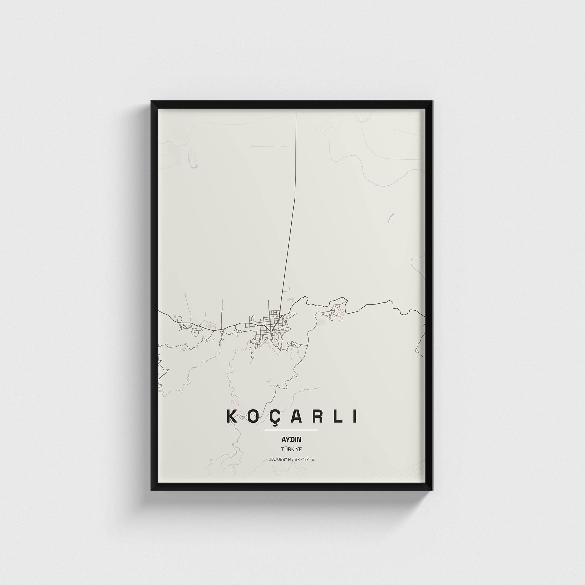 Aydın Koçarlı İlçe Haritası Posteri