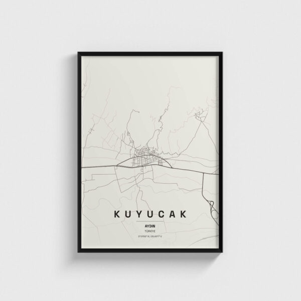 Aydın Kuyucak İlçe Haritası Posteri