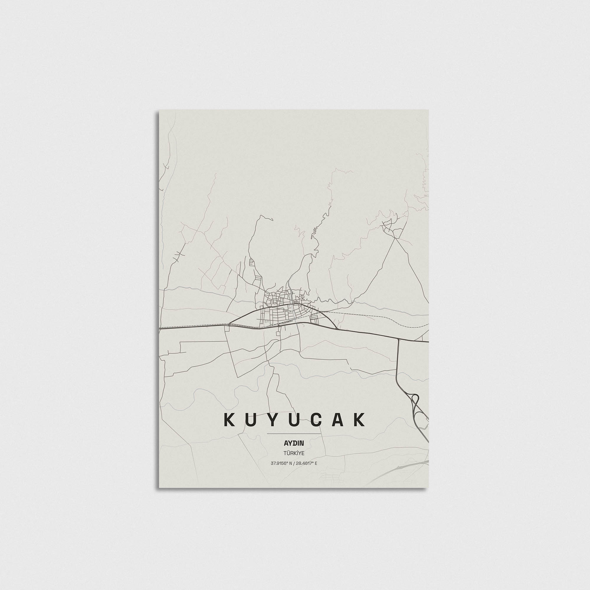 Aydın Kuyucak İlçe Haritası Posteri - Görsel 3