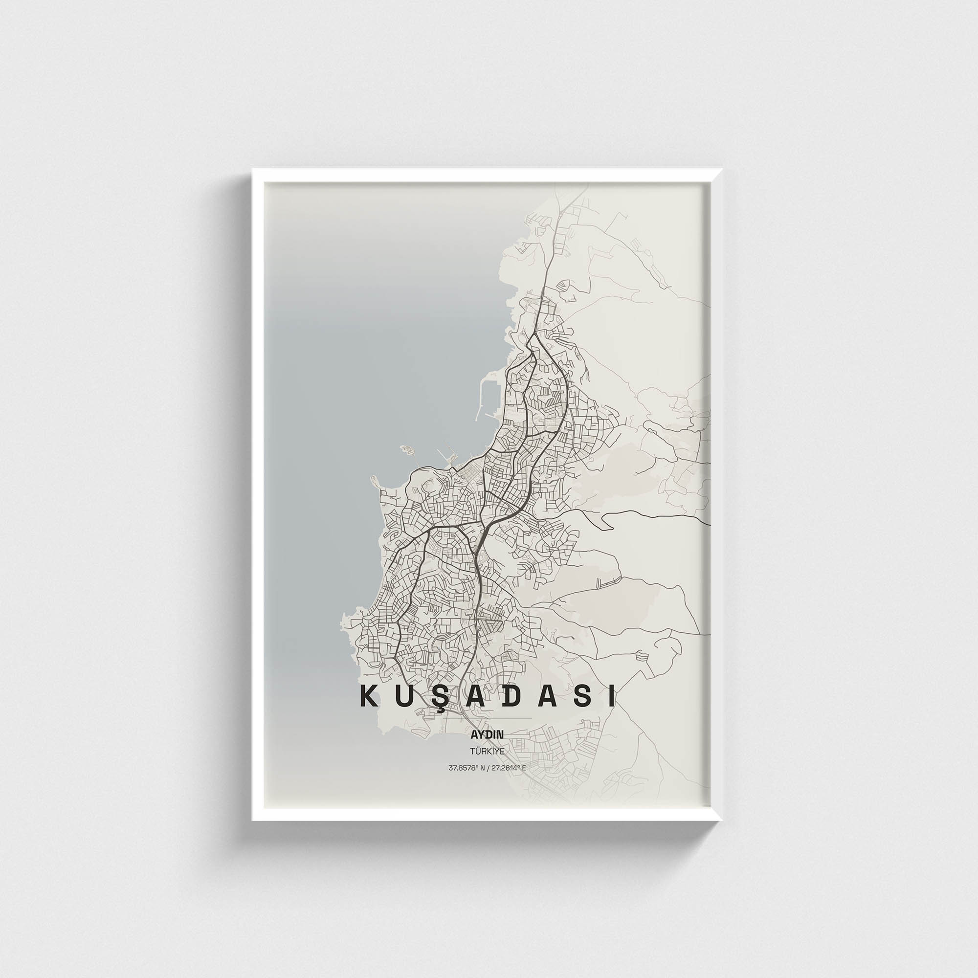 Aydın Kuşadası İlçe Haritası Posteri - Görsel 2