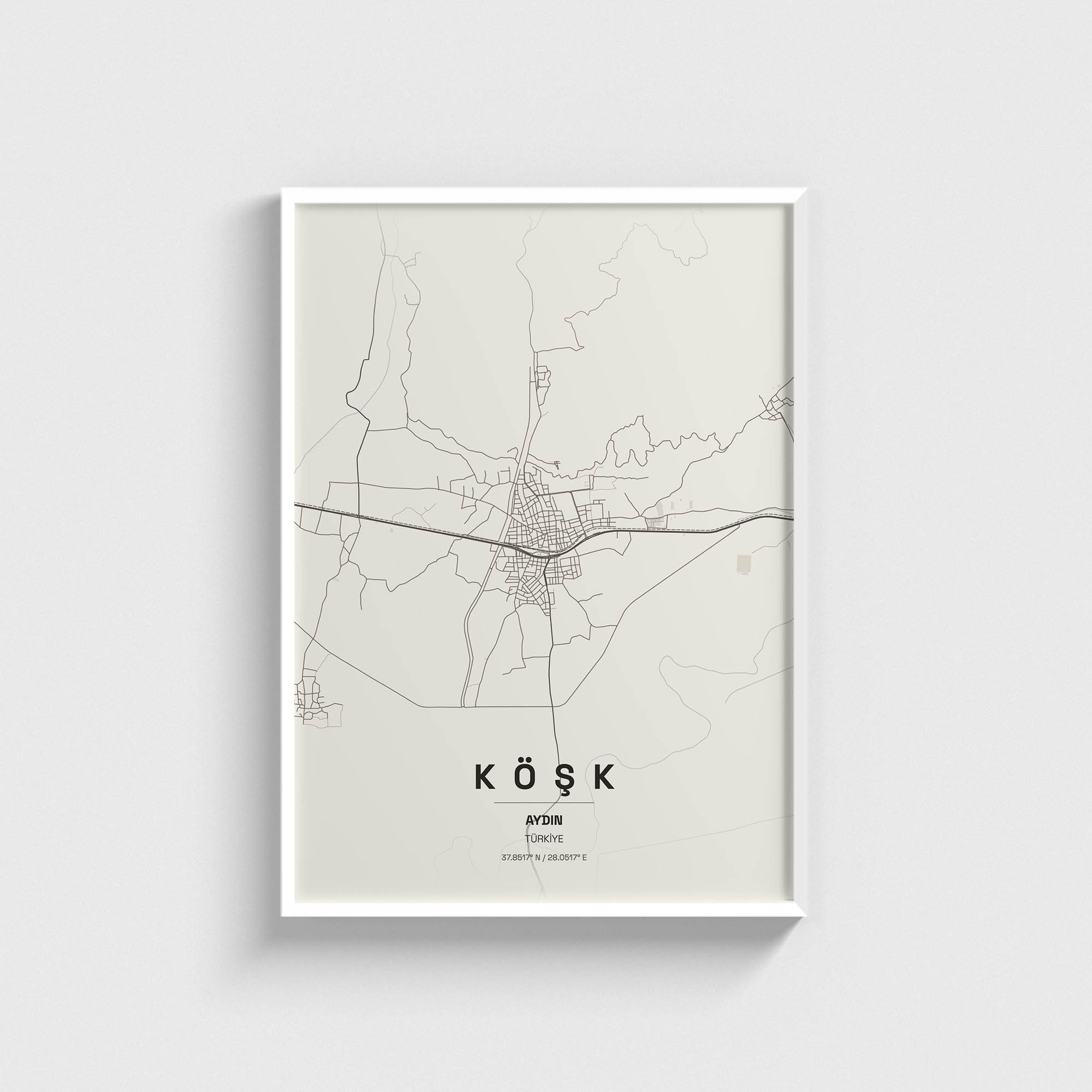 Aydın Köşk İlçe Haritası Posteri - Görsel 2