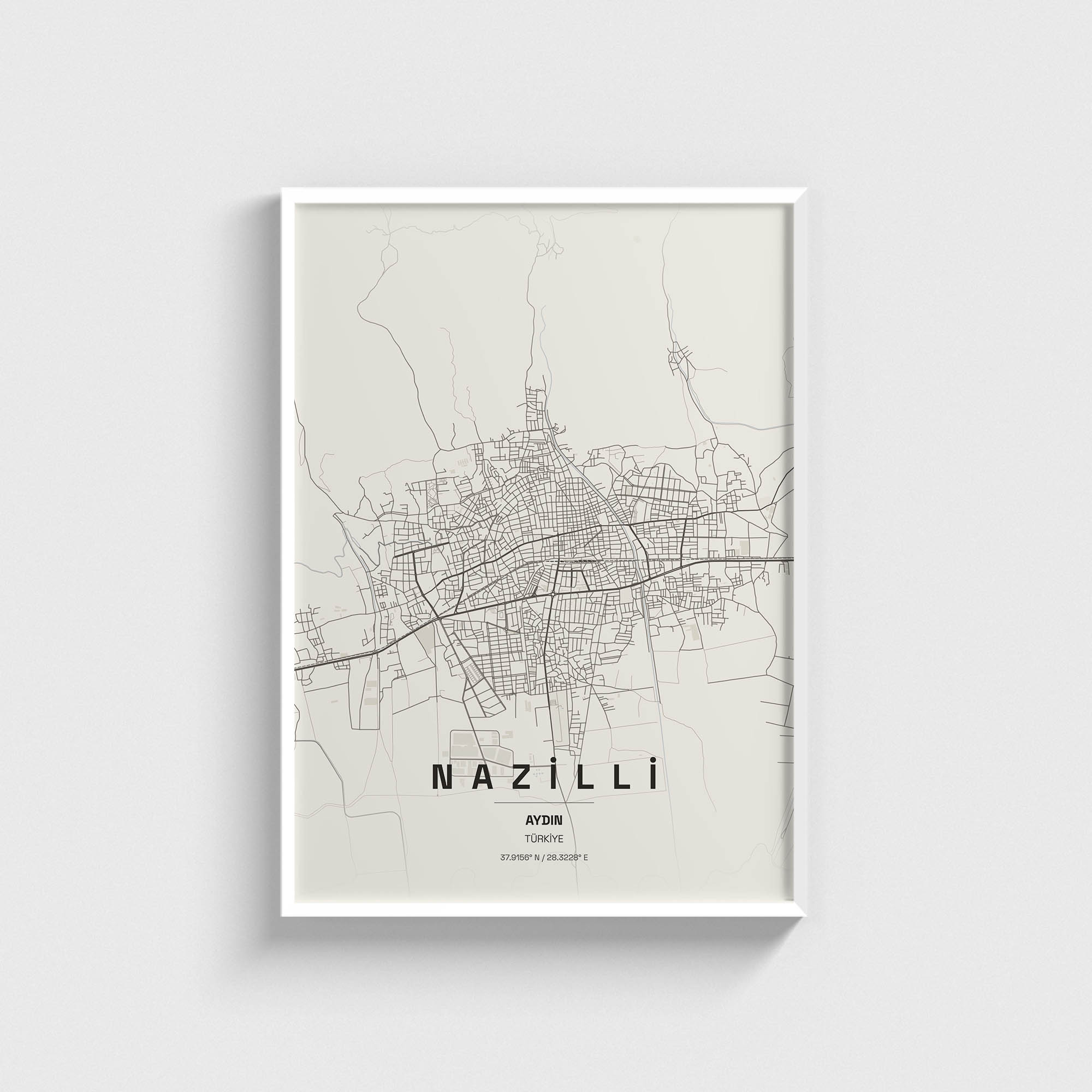 Aydın Nazilli İlçe Haritası Posteri - Görsel 2