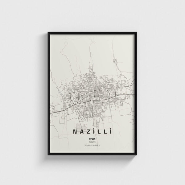 Aydın Nazilli İlçe Haritası Posteri
