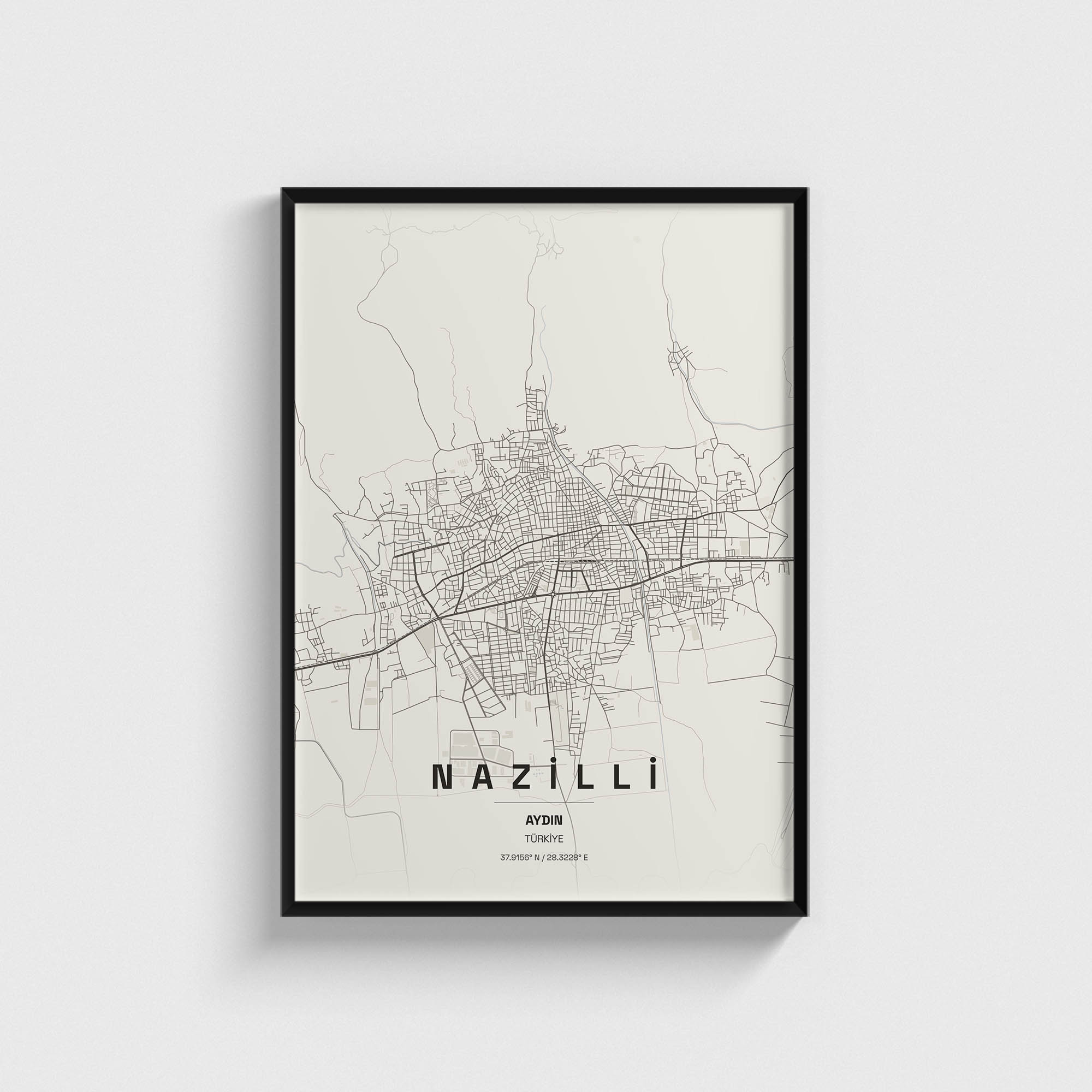 Aydın Nazilli İlçe Haritası Posteri