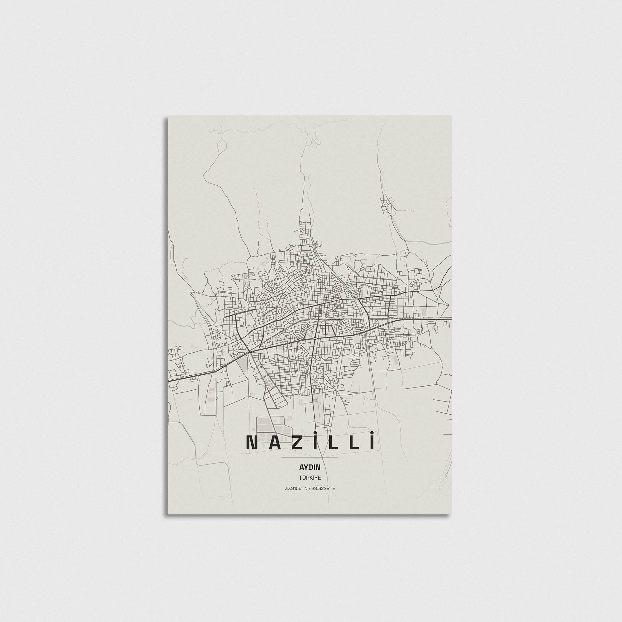Aydın Nazilli İlçe Haritası Posteri - Görsel 3