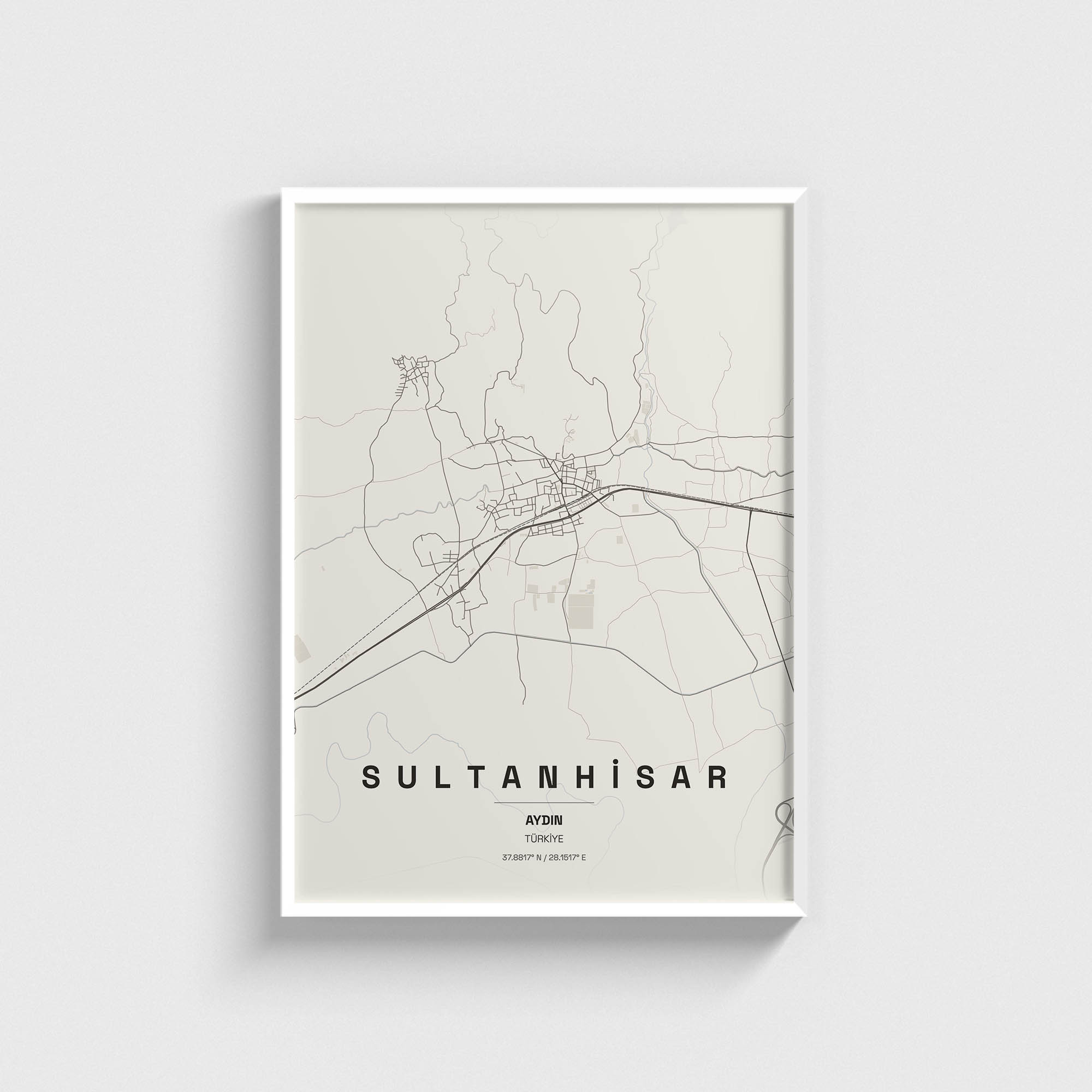 Aydın Sultanhisar İlçe Haritası Posteri - Görsel 2