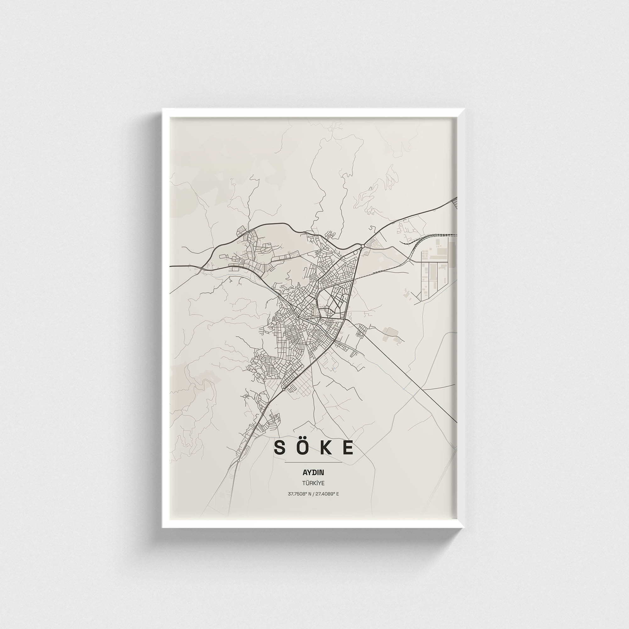 Aydın Söke İlçe Haritası Posteri - Görsel 2