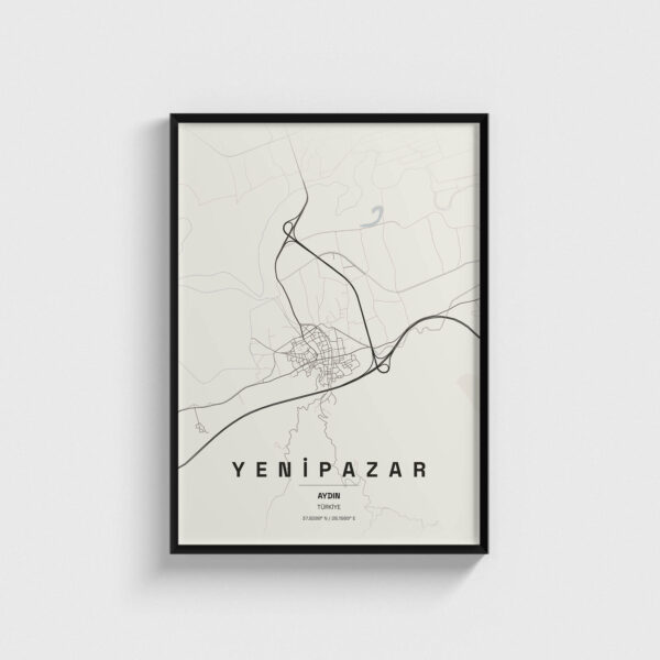 Aydın Yenipazar İlçe Haritası Posteri