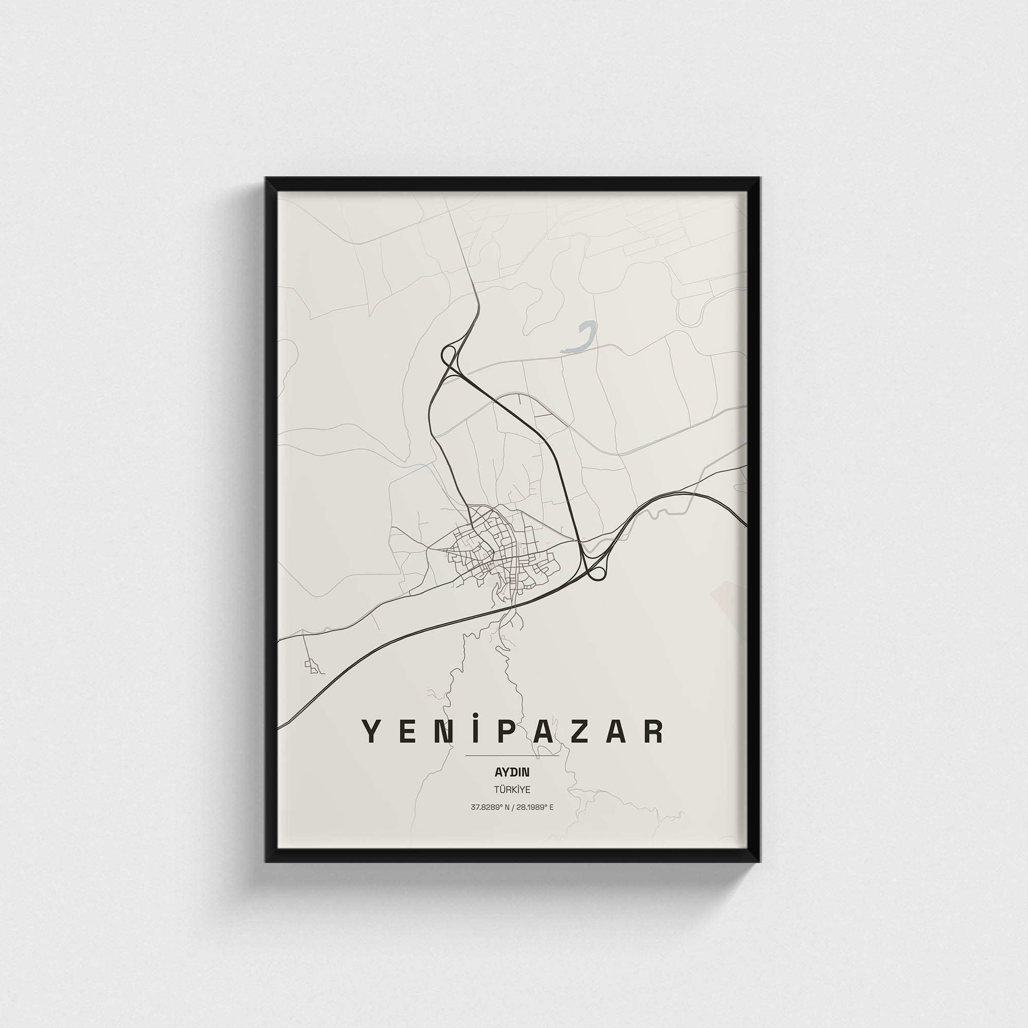 Aydın Yenipazar İlçe Haritası Posteri