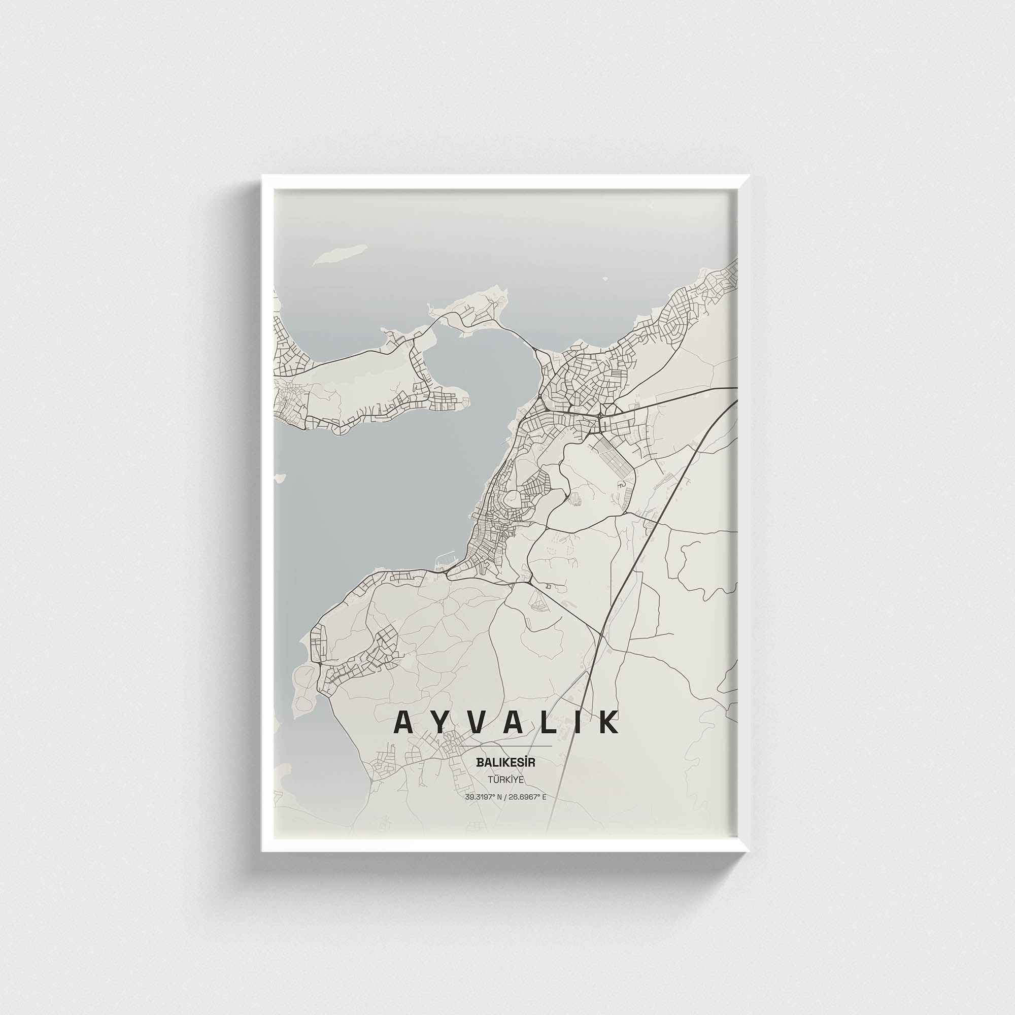 Balıkesir Ayvalık İlçe Haritası Posteri - Görsel 2